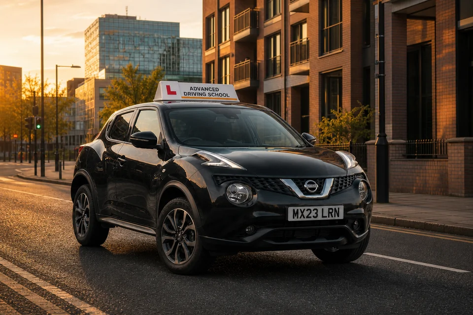 Advanced Driving School automatic compact crossover at golden hour